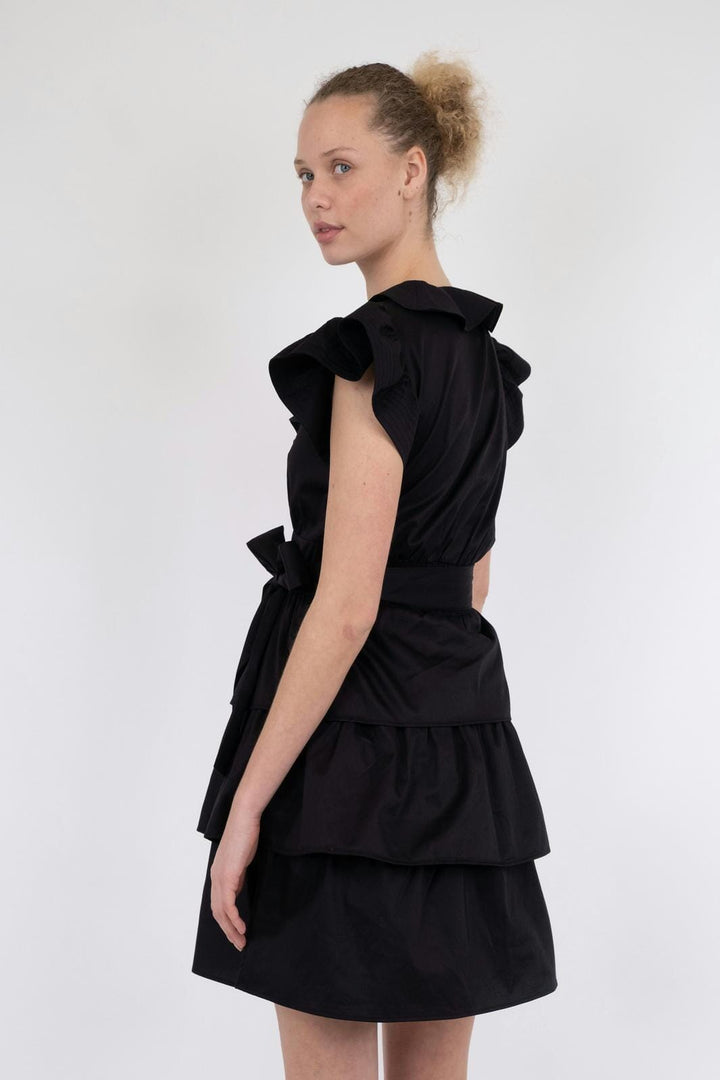 Neo Noir - Lia Cotton Satin Dress - Black