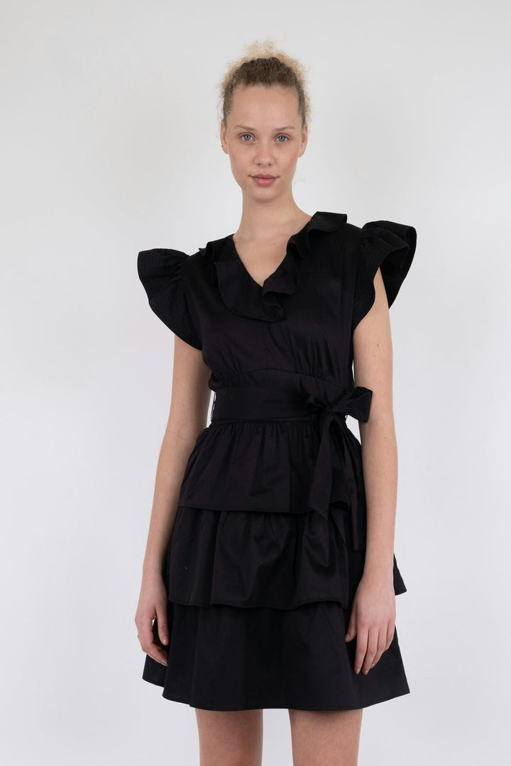 Neo Noir - Lia Cotton Satin Dress - Black