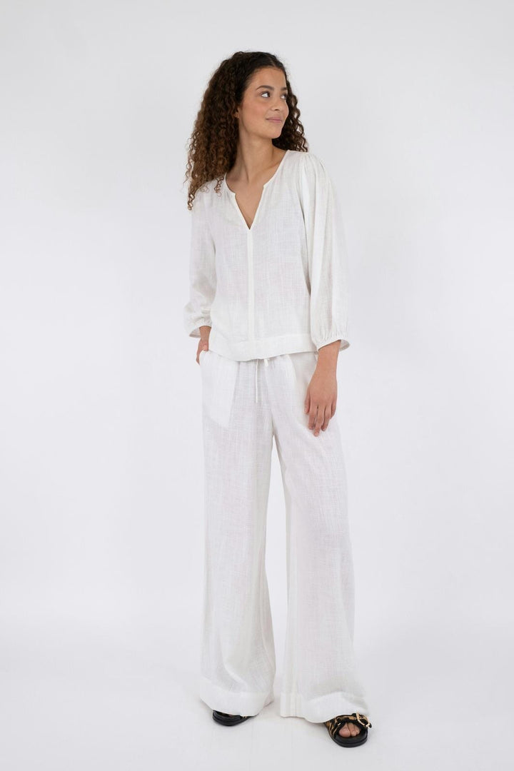 Neo Noir - Lissabon Soft Linen Pants - White