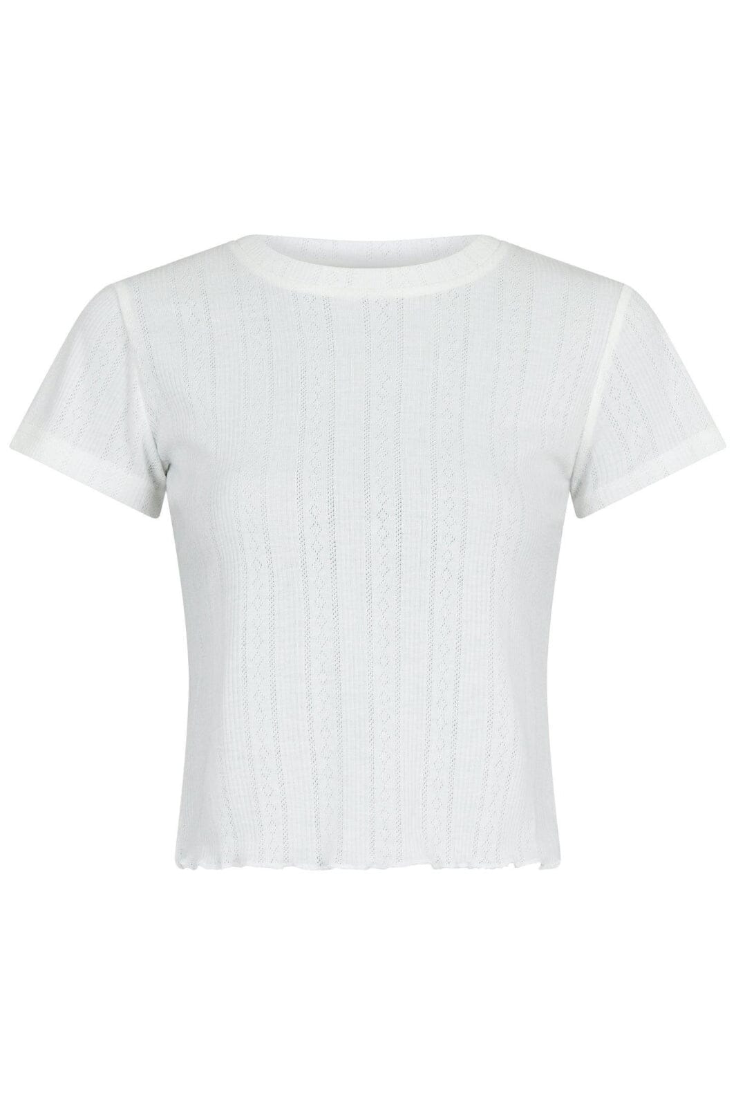 Forudbestilling - Neo Noir - Lonnie Pointelle Top - White Toppe 