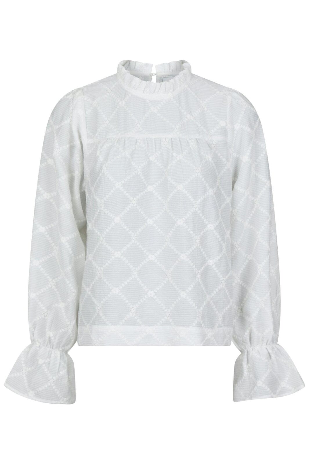 Forudbestilling - Neo Noir - Mamara Square Emb Blouse - White Bluser 