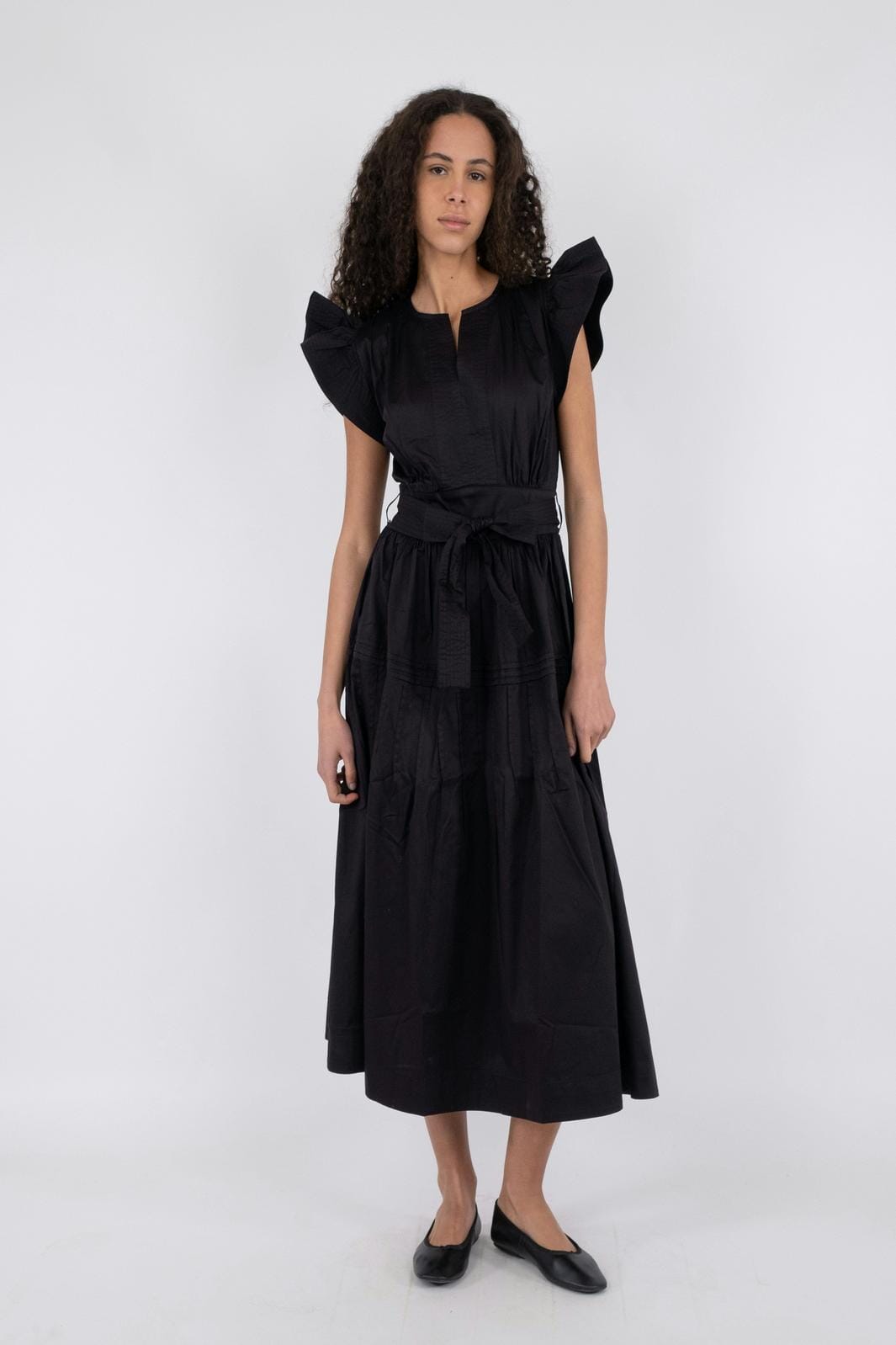 Neo Noir - Marine Cotton Satin Dress - Black