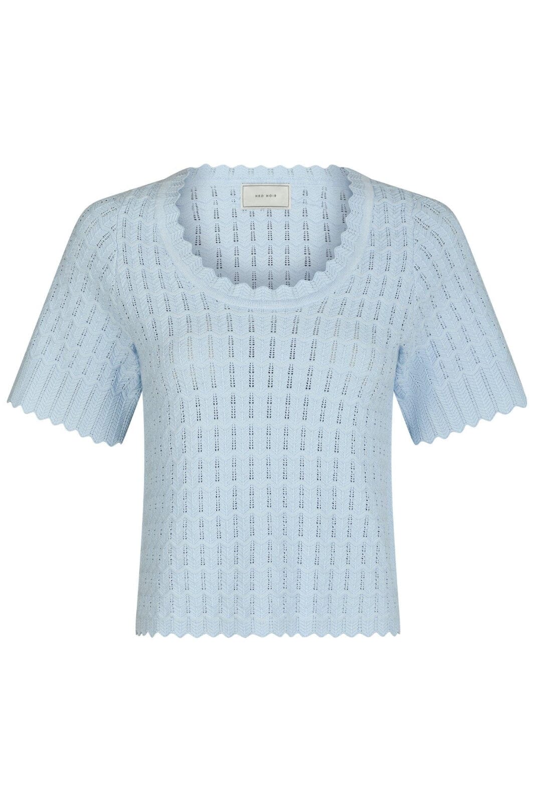 Neo Noir - Meiko Solid Knit Blouse 164706 - 145 - Light Blue