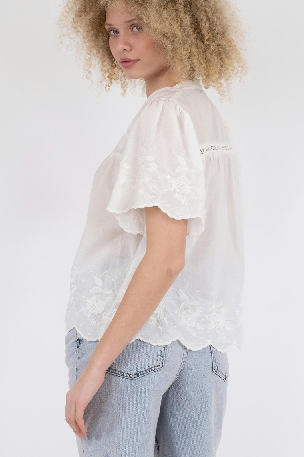 Neo Noir - Micheline Emb Blouse - Off White