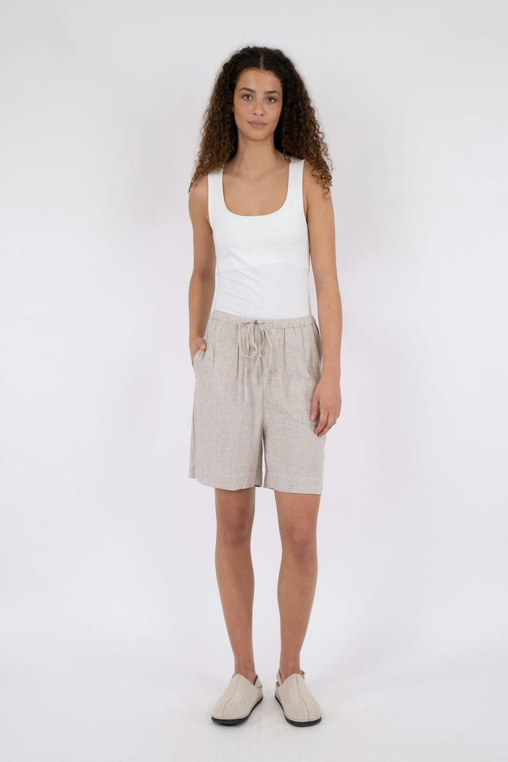 Neo Noir - Santo Soft Linen Shorts - Natural