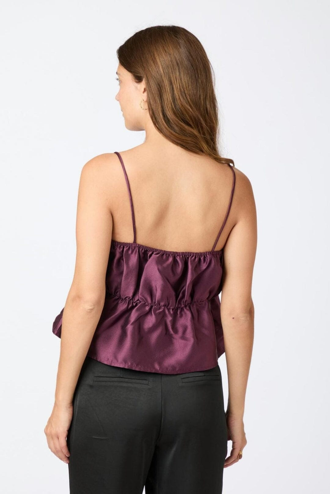 Forudbestilling - Neo Noir - Tipton Dull Satin Top - Burgundy Toppe 