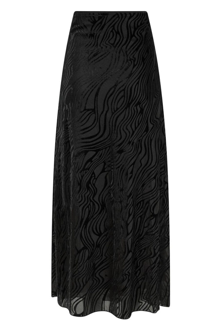 Forudbestilling - Neo Noir - Vicky Zebra Burnout Skirt - Black Nederdele 