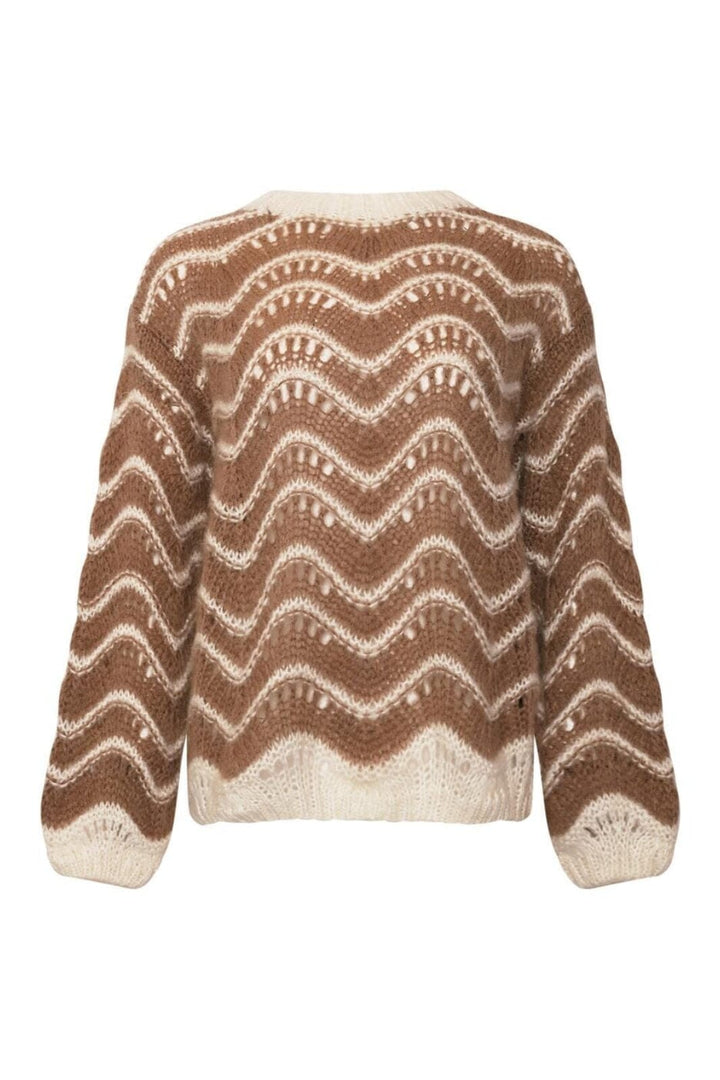 Forudbestilling - Noella - Panama Knit Jumper - 1204 Soli Brown Strikbluser 