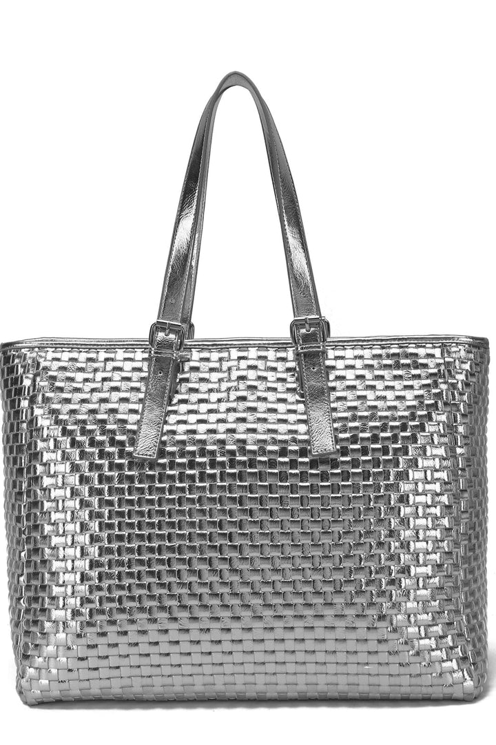 Núnoo - Maxi Shopper Braided Recycled Cool 70239111 - Silver