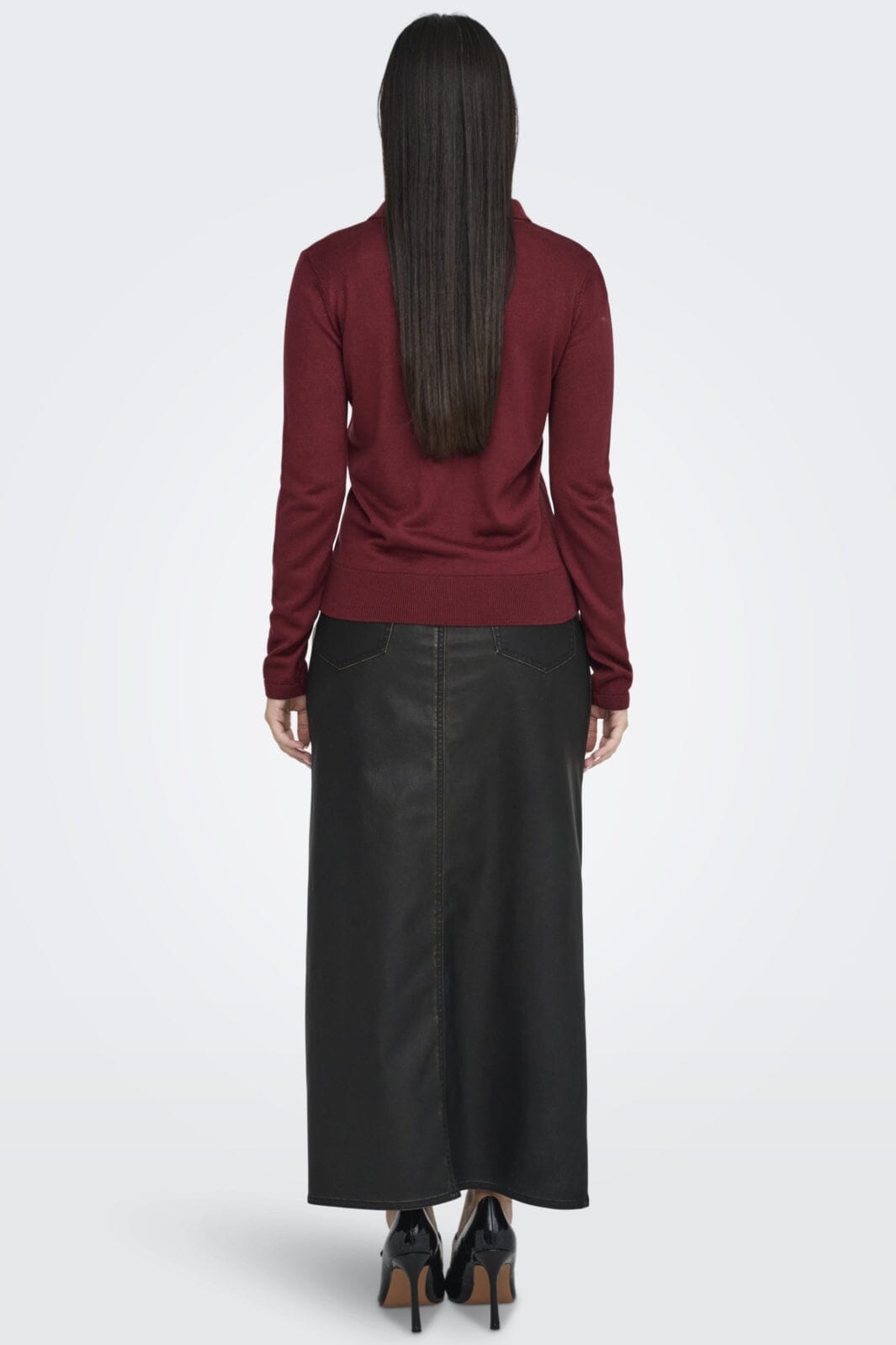 Only - Onlcathrine Ls Polo Neck Knt 15347184 - 4752974 - Cabernet