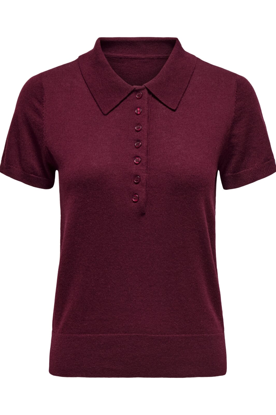 Only - Onlcathrine Ss Polo Neck Knt 15347183 - 4752643 - Cabernet