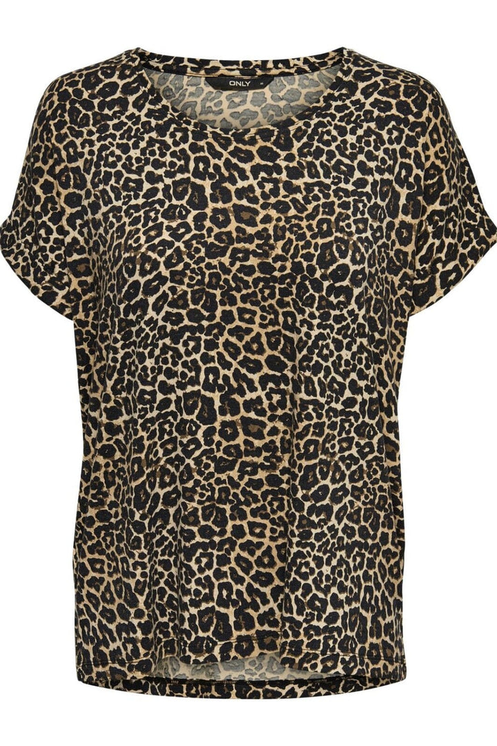 Forudbestilling - Only - Onlmoster S/S Top - 3122493 Black Leo Aop