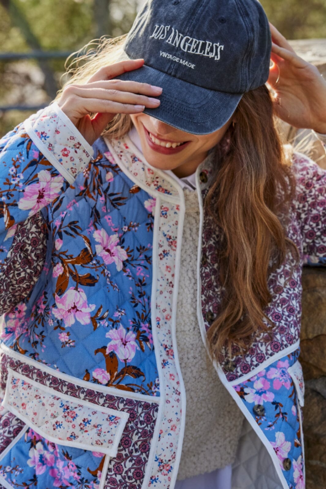 Forudbestilling - Only - Onlsmilla Quilted Patchwork Jacket - 4807027 Tofu Flower & Boho Jakker 