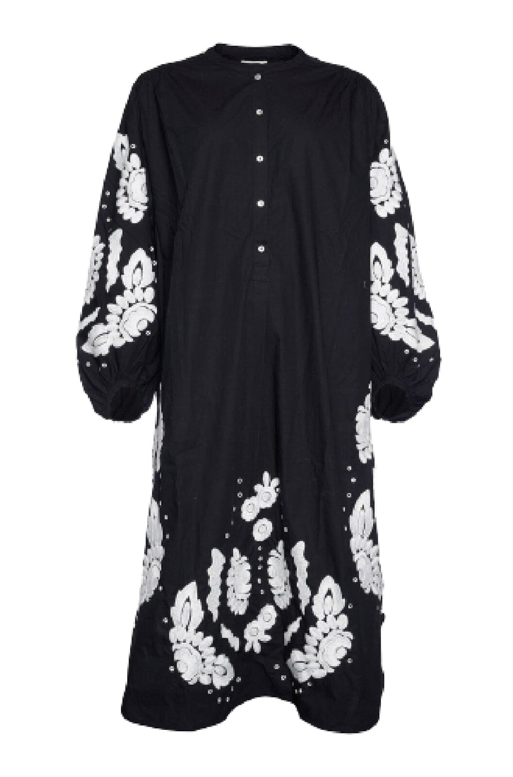 Forudbestilling - Sissel Edelbo - Rikke Organic Cotton Shirt Dress - Black W. White Swan - (April/Maj) Kjoler 