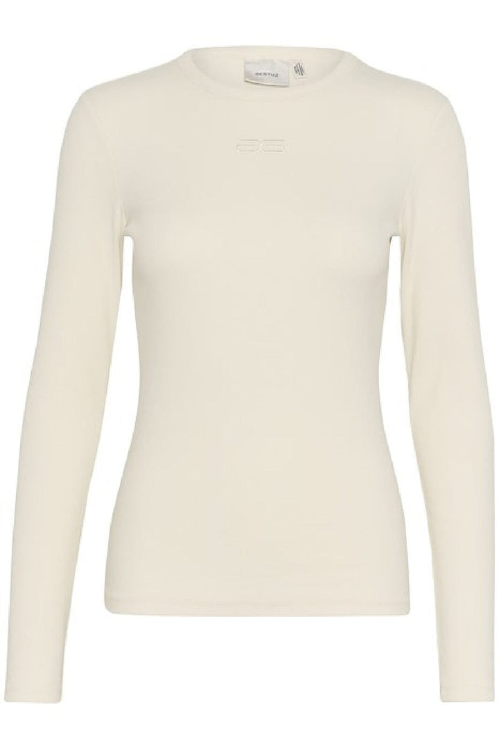 Gestuz - Drewgz Ls Logo Top - 124300 White Onyx