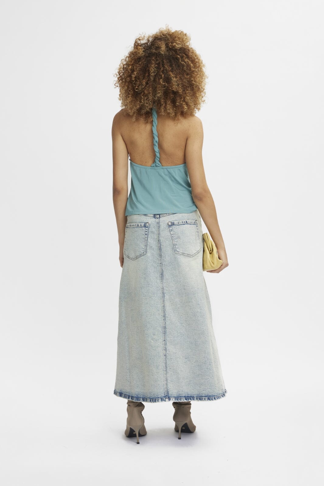 Gestuz - ManulaGZ HW midi skirt - Light blue acid wash Nederdele 