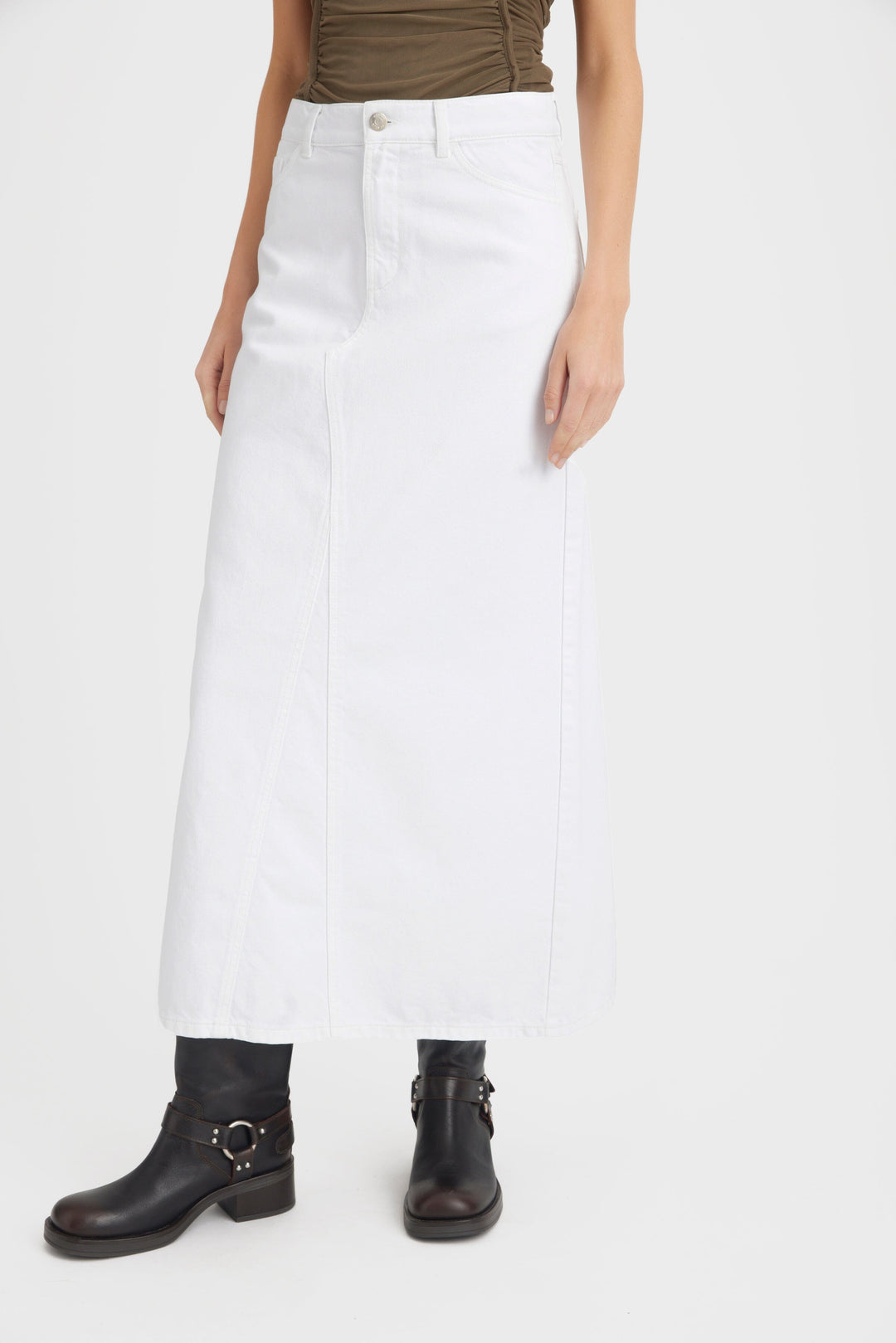 Gestuz - MilyGZ HW long skirt - White wash Nederdele 