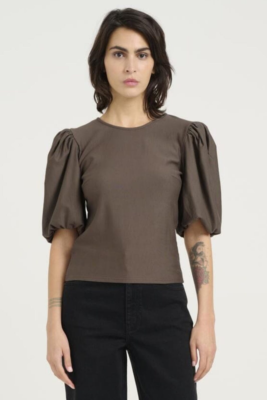 Gestuz - Rifagz Balloon Blouse - 100837 Earth Bluser 