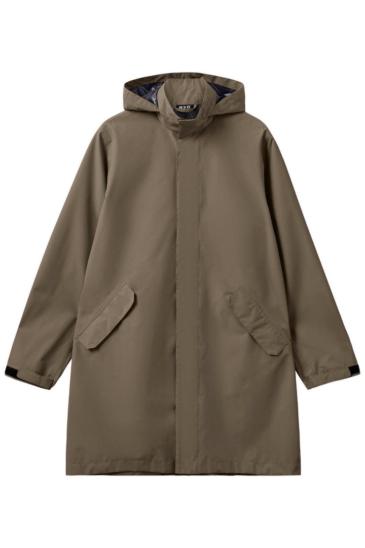 H2O - Rømø Lw Rain Long Jacket - 3553 Dusty Oak Regnjakker 