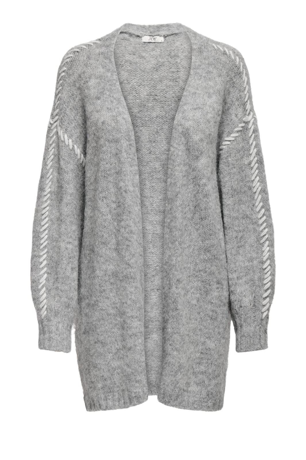 JDY - Jdyzoey Life L/S Stitch Cardigan Knt - 4638696 Light Grey Melange W. Birch Stitch Cardigans 