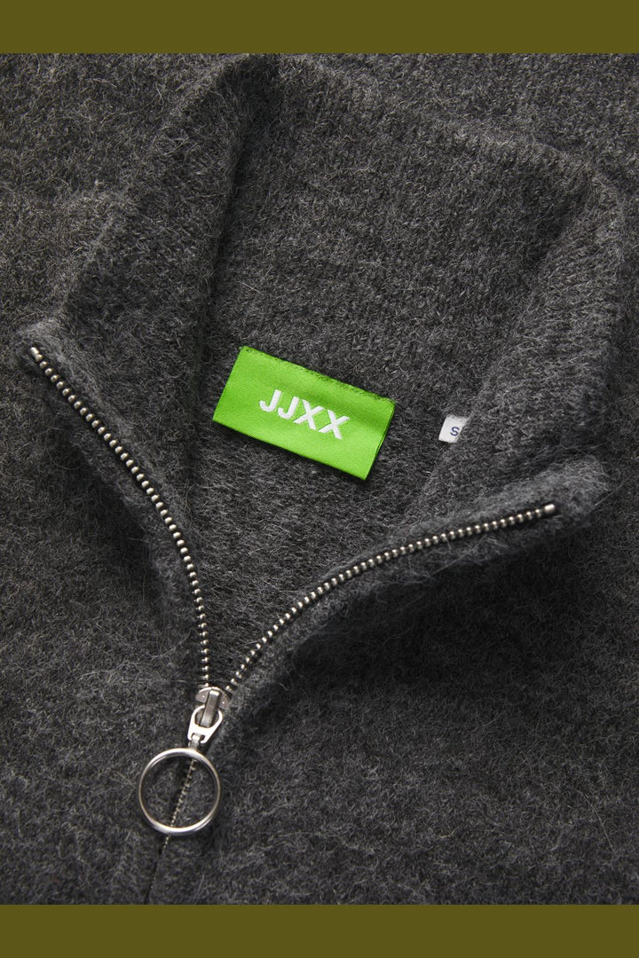 Jjxx - Jxevi Zip Cardigan Knit - 4619580 Dark Grey Melange