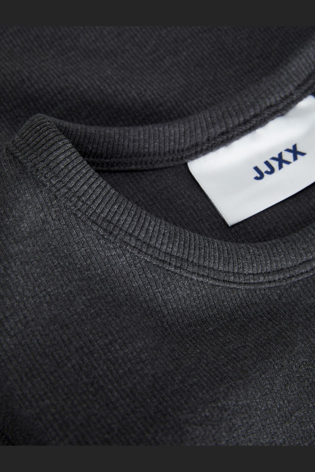 Jjxx - Jxfreya Str Ls Rib Tee - 4512554 Dark Grey Melange