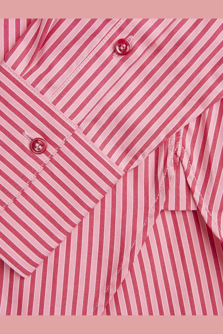 Jjxx - Jxjamie Ls Relaxed Poplin Shirt - 4235856 Cerise Stripe