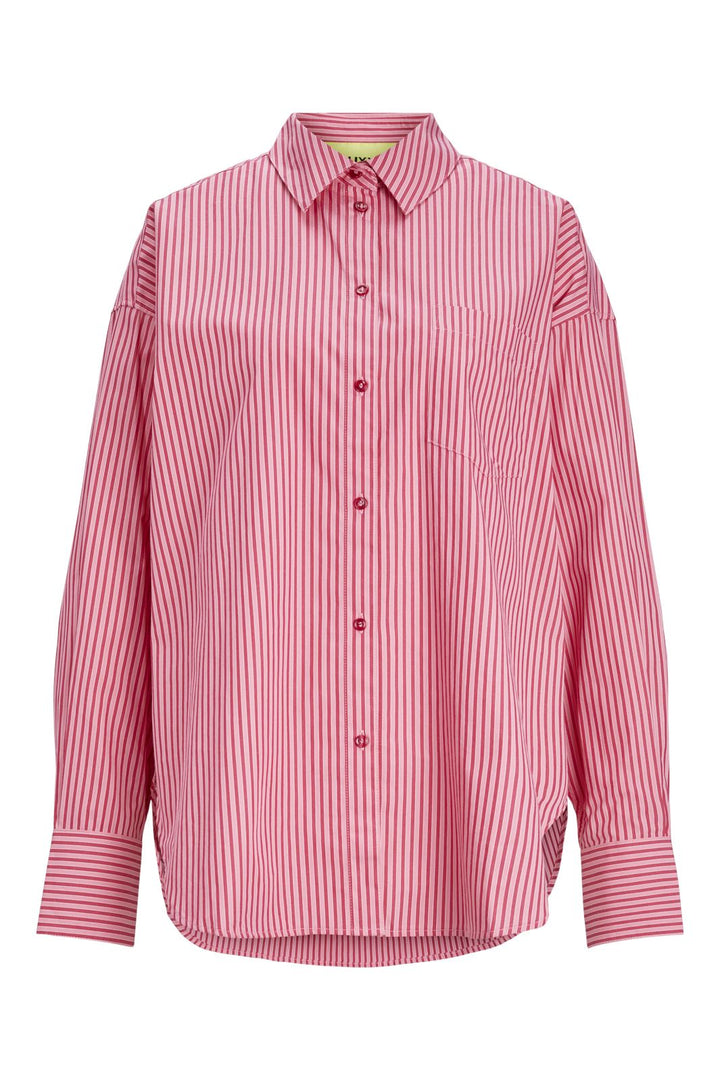 Jjxx - Jxjamie Ls Relaxed Poplin Shirt - 4235856 Cerise Stripe