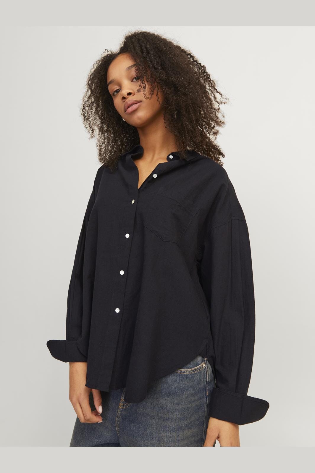 Jjxx - Jxjamie Ls Rlx Linen Blend Shirt Sn - 4493799 Black