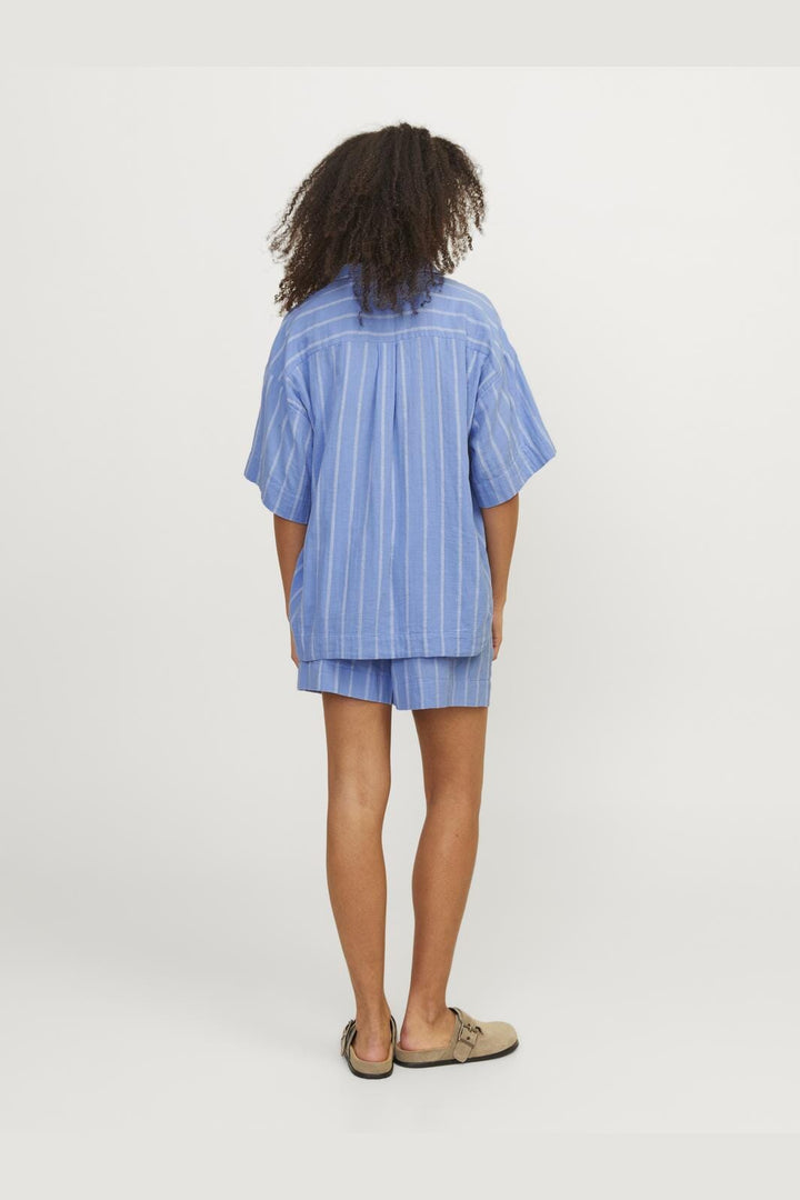 Jjxx - Jxmia Ss Muslin Shirt - 4483095 Silver Lake Blue White