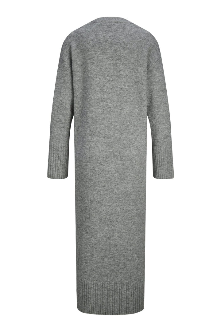 Jjxx - Jxoline Diverse Dress Knit 12268051 - 4652034 - Grey Melange /Pale Green Neck Piping