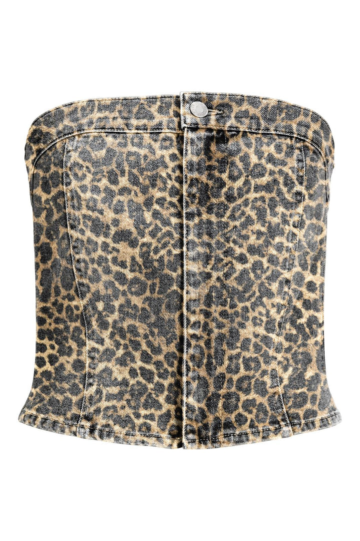 Jjxx - Jxsarah Tinga Leo Slim Top - 4767573 Cornstalk Leopard