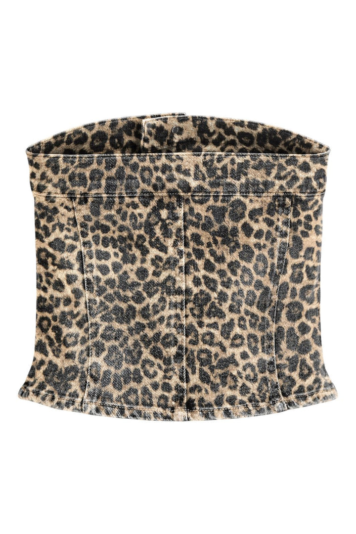 Jjxx - Jxsarah Tinga Leo Slim Top - 4767573 Cornstalk Leopard