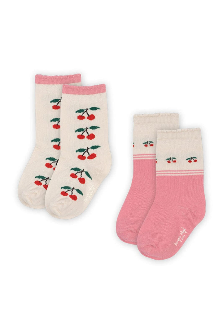 Konges Sløjd - 2 Pack Jacquard Socks Ks102758 - Cherry Mix