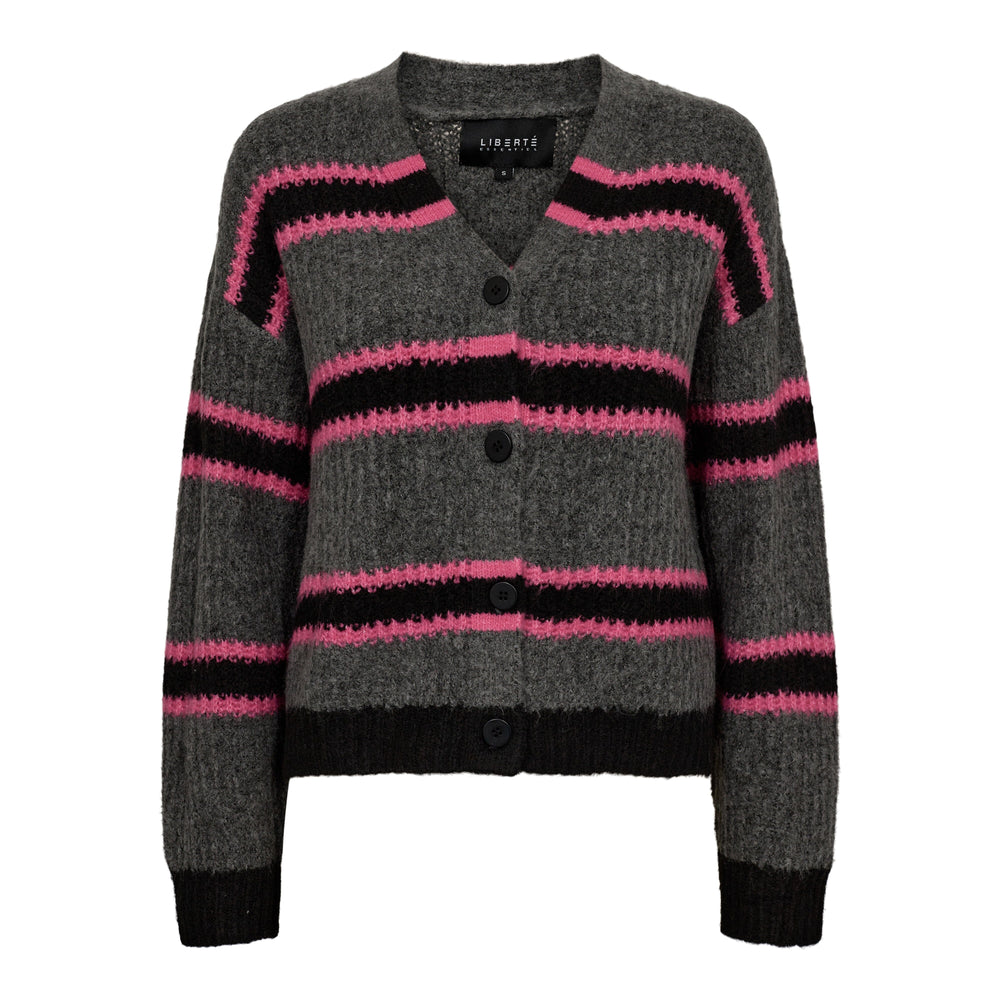 Liberte - Fro-Cargidan - Darkgrey Black Pink Stripe Cardigans 