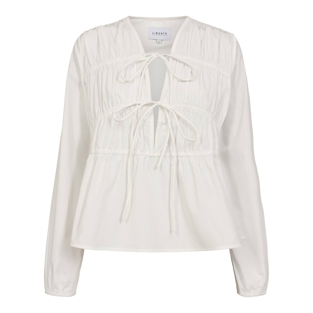 Liberte - Jane-Ls-Tie-Blouse 22150 - White Bluser 