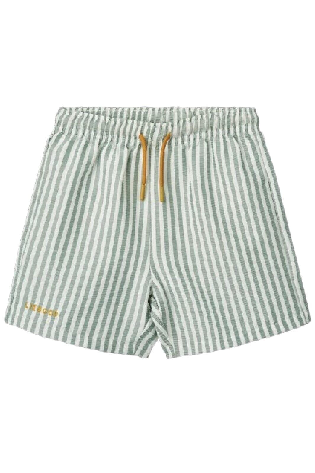 Liewood - Duke Stripe Board Shorts - Stripe Peppermint / Crisp white Shorts 