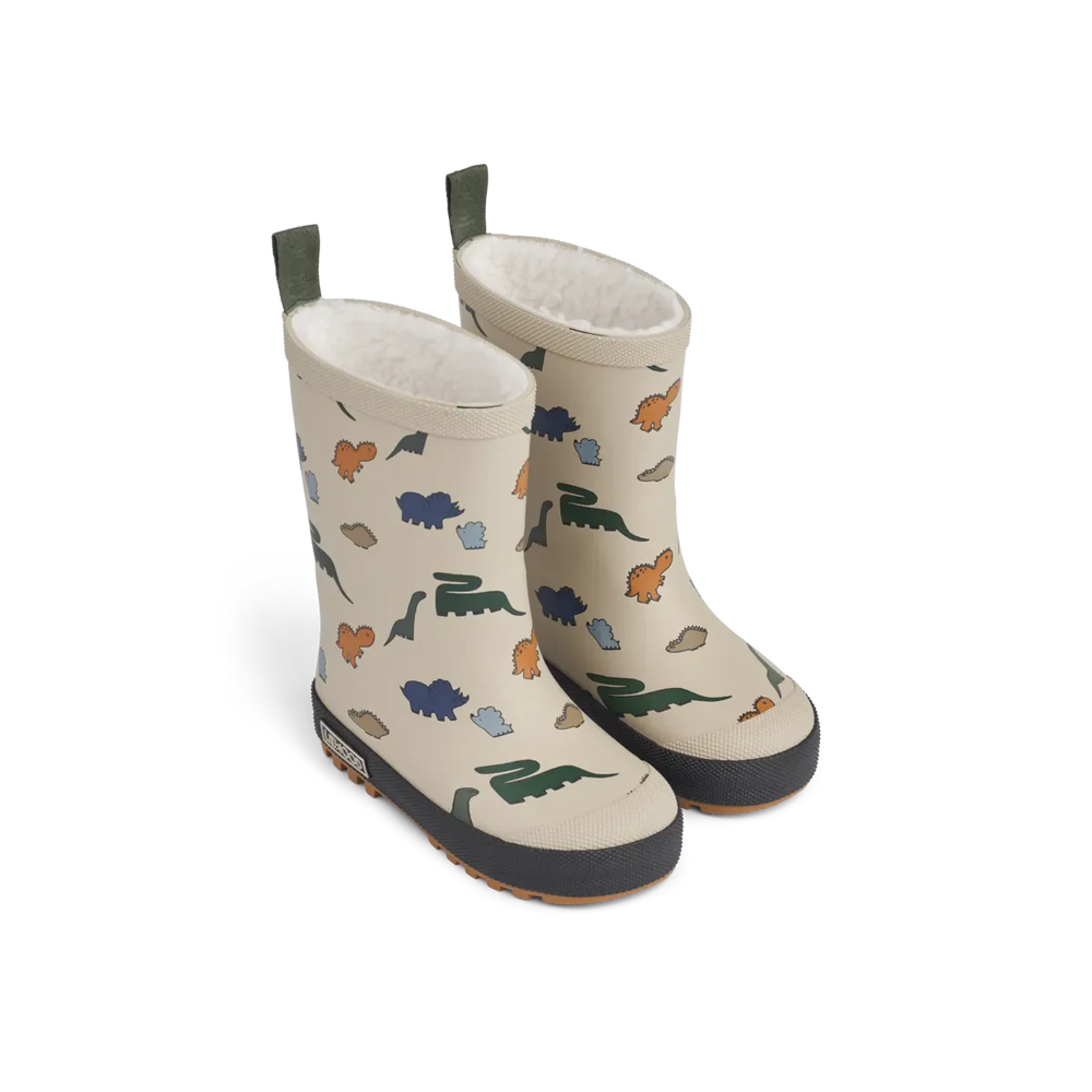 Liewood - Mason Thermo Rainboot - Dinosaurs / Mist Gummistøvler 