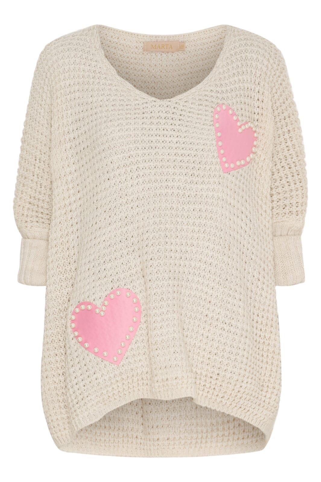 Marta Du Chateau - Mdcsolange Knit 18326 - Beige Strikbluser 