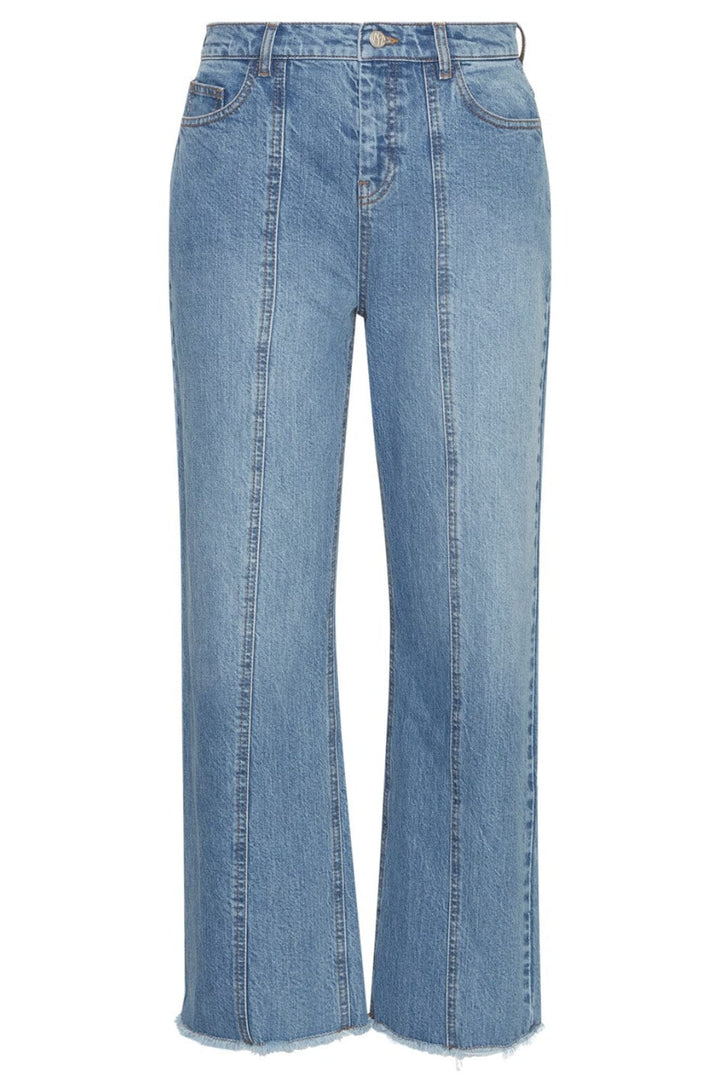 Moss Copenhagen - Mscheli Ada Straight Ankle Jeans - Mid Blue Wash Jeans 