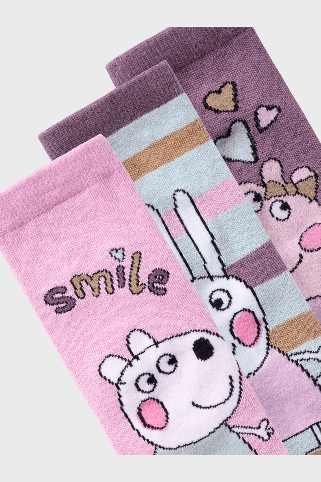 Name It - Nmfamina Peppapig Sock - 4567700 Pastel Lavender 3P Arctic Dusk+Ether+Pastel Lavender