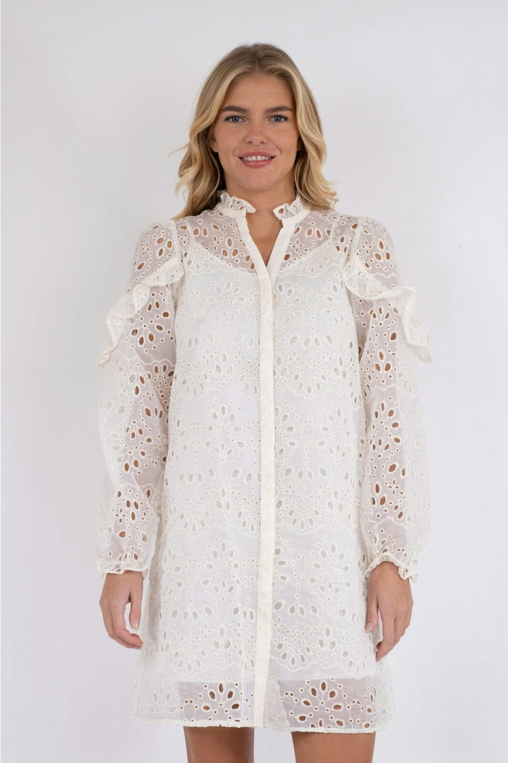 Neo Noir - Abby Embroidery Dress - Ivory Kjoler 