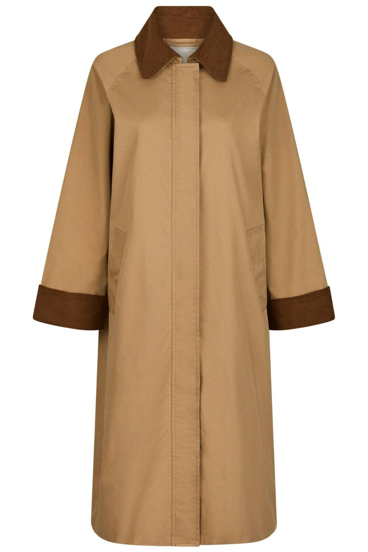 Neo Noir - Anneli Cord Coat 160548 - 127 - Dark Tan