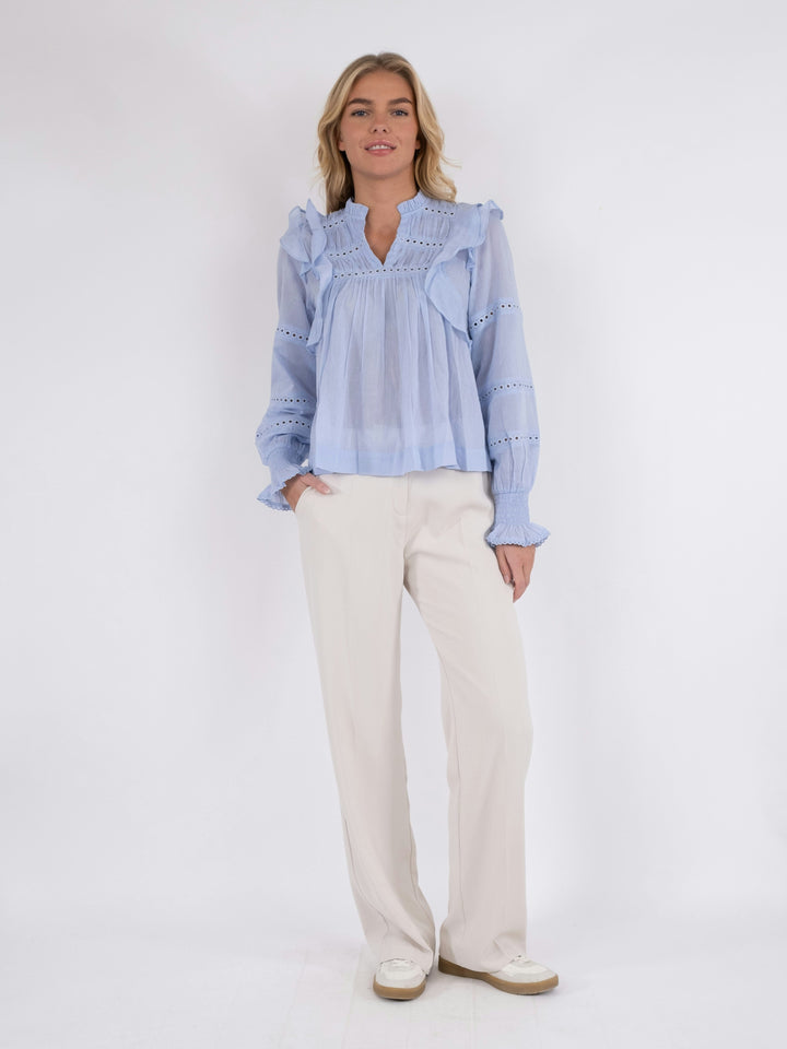 Neo Noir - Aurika S Voile Blouse - Light Blue