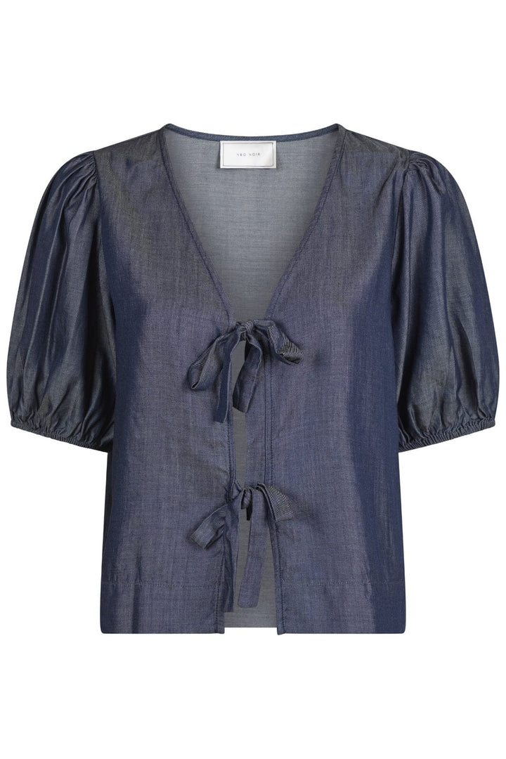 Neo Noir - Bianca Chambray Blouse - Dark Navy Bluser 