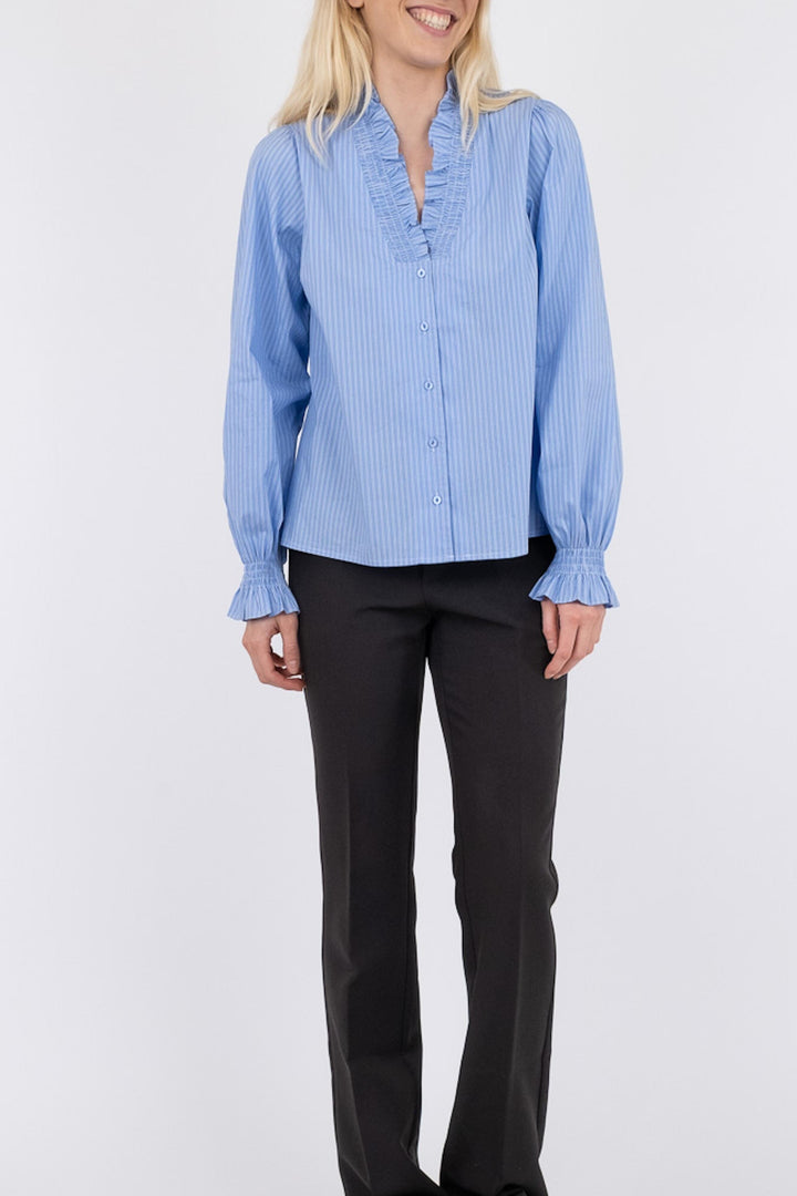 Neo Noir - Brielle Stripe Shirt - Light Blue