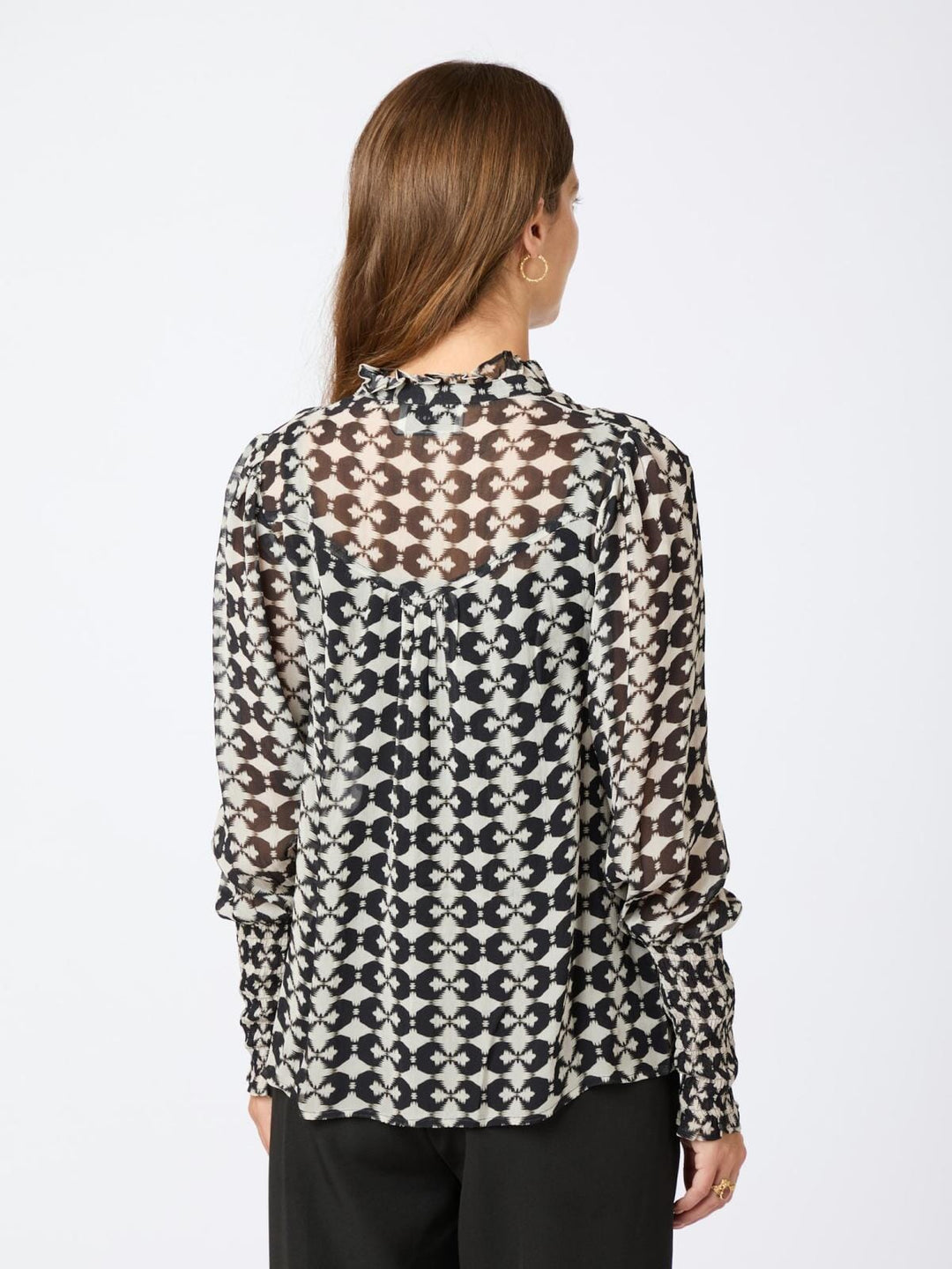 Neo Noir - Camisa Graphic Print Blouse - Black Skjorter 