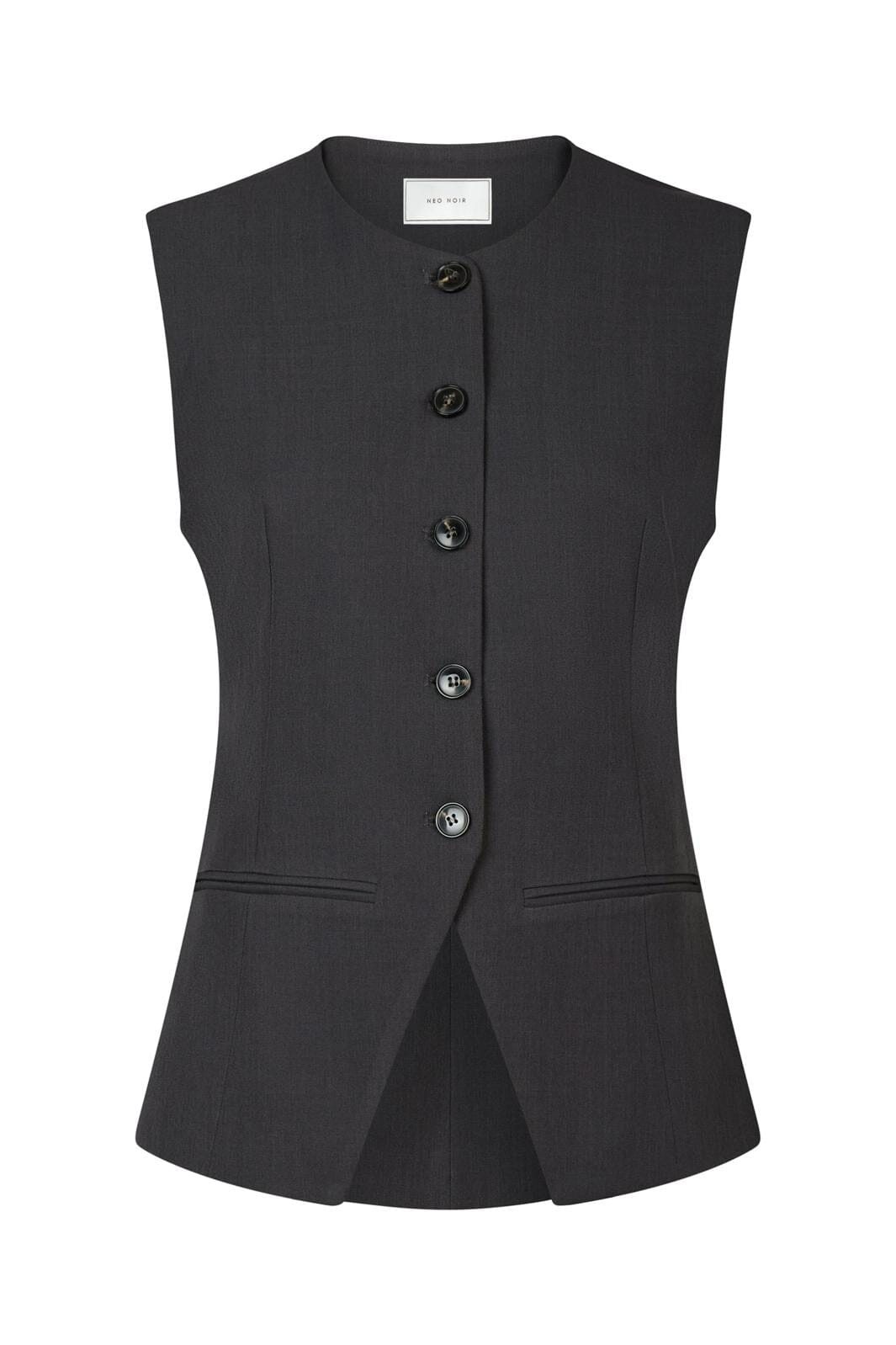 Neo Noir - Fabia Structure Waistcoat 164162 - Dark Grey