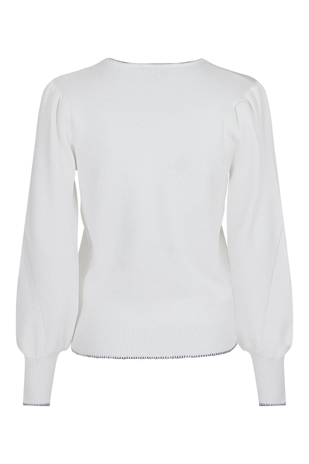 Neo Noir - Gracie Stitch Knit Blouse - Off White Strikbluser 