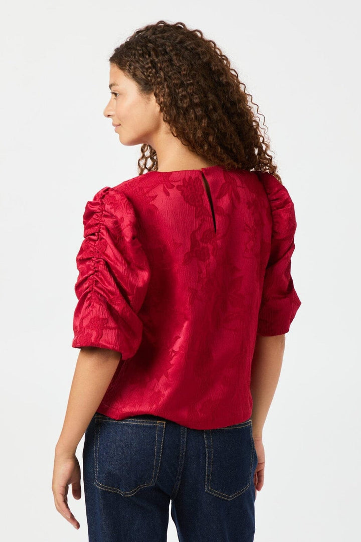 Neo Noir - Joba Jacquard Blouse 163868 - Red Bluser 